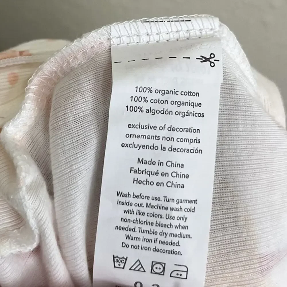 NWT Rabbit + Bear Organic Baby Girl 0-3 Months Pajamas Headband Two Piece Set